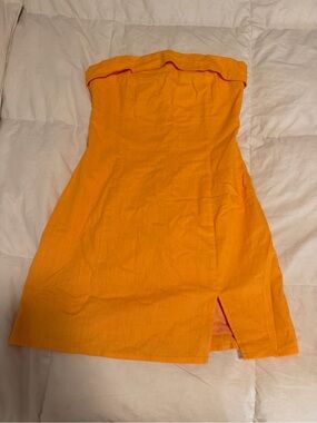 Strapless Orange Mini Dress